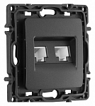 Розетка двойная RJ-11 и Ethernet RJ-45, без рамки Arte Milano am-217 217.44-1.black 250_100_2167833
