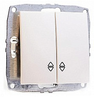 Выключатель проходной двухклавишный без рамки Mono Electric Despina / Larissa 500-002523-111 500_191_2301569