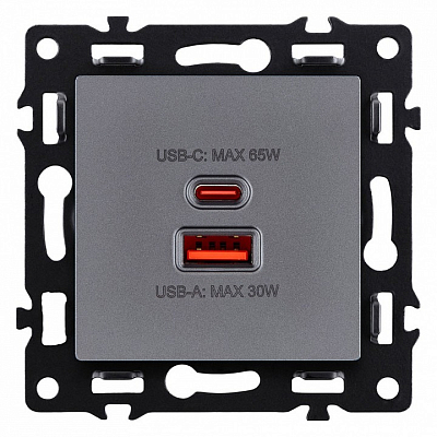 Розетка 2хUSB type A и C без рамки Kollinger Asthetik AS-024GY 400_400_3118741