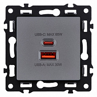 Розетка 2хUSB type A и C без рамки Kollinger Asthetik AS-024GY 500_191_3118741