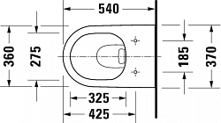 2577090000 D-NEO Унитаз подвесной 370 x 540 mm, Rimless, крепёж 250_100_2731423