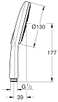26574LS0 Rainshower SmartActive Ручной душ 130 III, расход 9,5 л/мин, белая луна 250_100_1438653