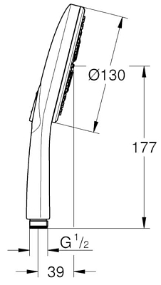 26574LS0 Rainshower SmartActive Ручной душ 130 III, расход 9,5 л/мин, белая луна 400_400_1438653