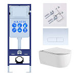 Set AQUATEK ЕВРОПА New-013 4в1 (рама AQUATEK INS-0000017+крепление KKI-0000002 +кнопка KDI-0000013 + унитаз AQ1106L-00+тонкое сиденье с механиз) 250_100_2416880