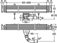 736552 Advantix Vario душевой лоток для встраивания в стену, проп. способность 0,45 л/с, L=300-1200, H=90-160, модель 4967.10 250_100_2407015