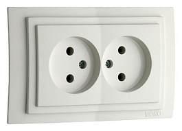 Розетка двойная, без рамки Mono Electric Despina / Larissa 500-001905-121 500_191_3234654