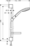 27775000 HG Croma 100 Multi/Unica'C Shower Set 65 cm душевой гарнитур 250_100_1439218