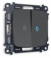 Выключатель двухклавишный с подсветкой без рамки Ambrella Volt OMEGA MO904020 500_191_2307455