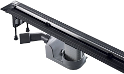 704360 Advantix Vario Set душевой лоток 300-1200мм (пластик),высота 95–165мм, с дизайн-вставкой, заглуш, опорами, сифоном, глянц. хром, модель 4965.21 250_100_Array