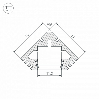 Профиль накладной угловой внутренний Arlight PDS45-T-2000 012053 400_400_1886982