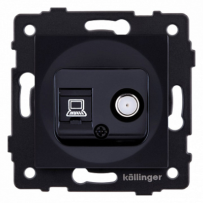 ТВ-розетка и SAT-розетка оконечная без рамки Kollinger  REA-014BK 400_400_3123275