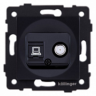 ТВ-розетка и SAT-розетка оконечная без рамки Kollinger  REA-022BK 500_191_3123404