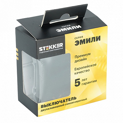 Выключатель самовозвратный двухклавишный без рамки Stekker Эмили 50327 400_400_2844305