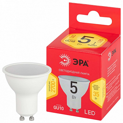 Лампа светодиодная Эра  GU10 5Вт 2700K LED MR16-5W-827-GU10 R 400_400_2887256