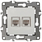 Розетка двойная Ethernet RJ-45 без рамки Эра Эра 12 12-3108-01