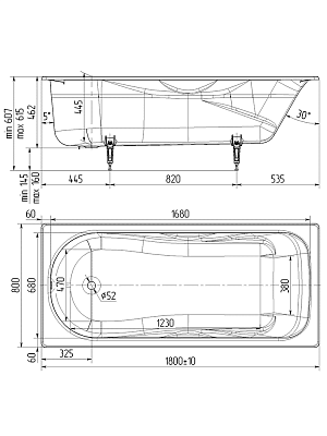 Wotte Comfort 1800х800х462 ванна чугунная (БП-э00д1475) 400_400_2418589