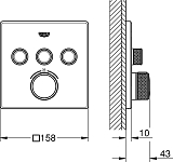 29157LS0 Grohtherm SmartControl Внешняя часть термостатического смесителя на 3 выхода, белая луна 250_100_1439486