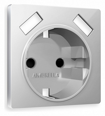 Накладка для розетки с заземлением и со шторками и 2хUSB type A Ambrella Volt ALFA AP4090 400_400_2185179
