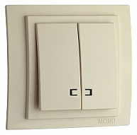 Выключатель двухклавишный с подсветкой Mono Electric Larissa 103-171725-103 500_191_2301562
