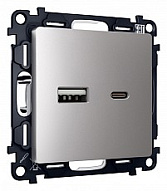 Розетка 2хUSB type A и C без рамки Ambrella Volt ALFA MA511010 500_191_2306954