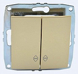 Выключатель проходной двухклавишный без рамки Mono Electric Despina / Larissa 500-002223-111 250_100_Array
