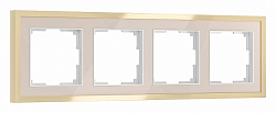 Рамка на 4 поста Werkel Baguette (айвори/латунь) W0042851 250_100_2130578