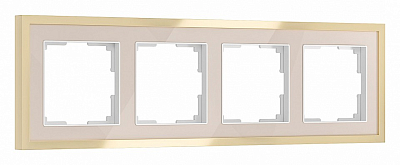 Рамка на 4 поста Werkel Baguette (айвори/латунь) W0042851 400_400_2130578