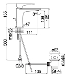 SE124118/1BM SEVEN смеситель для раковины, матовый черный 250_100_2416243