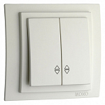 Выключатель проходной двухклавишный без рамки Mono Electric Despina / Larissa 500-001923-111 250_100_2162210