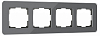 Рамка на 4 поста Werkel Elite (графит, стекло) W0042440 100_100_2129985