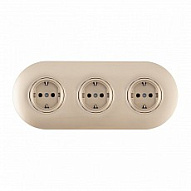 Розетка с заземлением и со шторкой Arte Milano SET08-3 SET08-3-40-1x3 shampan 500_191_2306020
