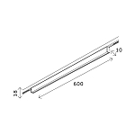 ST665.446.16 Магнитный трековый светильник Черный LED 1*16W 4000K 720Lm Ra>80 100° IP20 L600xW10xH18 СУПЕР5 250_100_2947104