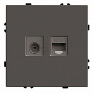 ТВ-розетка и розетка Ethernet RJ-45 без рамки Stekker Эмили 49924 500_191_2220207