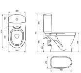 1.WH50.1.835 АЛЬКОР унитаз-компакт rimless (безободковый) 2РА ДС SC 250_100_1434853