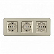 Розетка с заземлением и со шторкой Arte Milano SET16-3 SET16-3-40-1x3 shampan 500_191_2306072