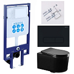 SET AQUATEK МИЯ-MB-017 4в1 (рама AQUATEK Standard INS-0000020+ крепеж KKI-0000002+клавиша KDI-0000017+унитаз AQ2004-MB с тонким сиденьем soft-close 250_100_Array