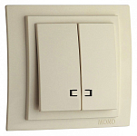 Выключатель двухклавишный с подсветкой без рамки Mono Electric Despina / Larissa 500-001725-103 250_100_2162218