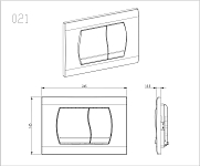 KDI-0000049 (021D) Панель смыва Черная (клавиши прямоугольные) 250_100_2415486