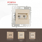 Розетка Ethernet RJ-45 без рамки Arte Milano am-203 203.45-2.shampan 250_100_2166687