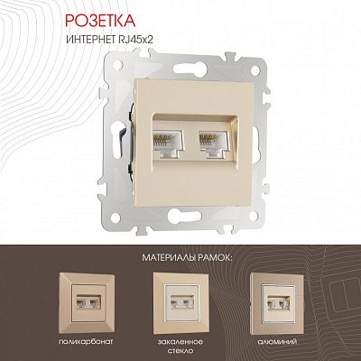 Розетка Ethernet RJ-45 без рамки Arte Milano am-203 203.45-2.shampan 400_400_2166687
