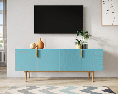 Комод под TV с четыремя дверками "Line" LN06/GR1/blue 400_400_1929875