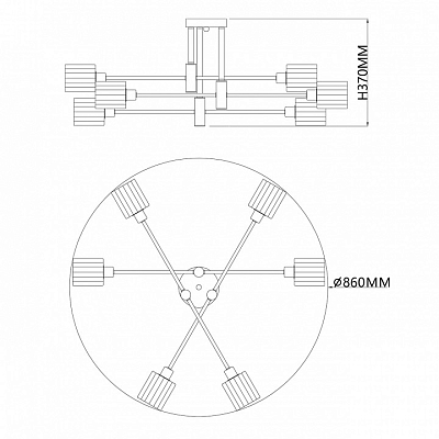 Люстра на штанге Escada Reflex 1140/6P 400_400_1945147