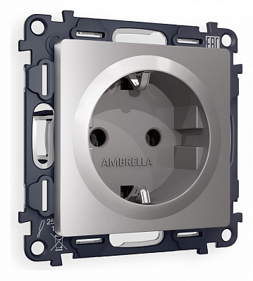 Розетка с заземлением, без рамки Ambrella Volt ALFA MA506010 400_400_2186462