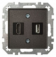 Розетка HDMI и розетка USB без рамки LIREGUS EPSILON 28-1131 500_191_2311552