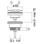 AV00110/11RCP сливное устройство (push-open), красное золото 250_100_2414256