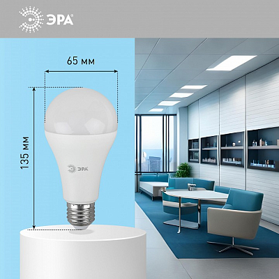Лампа светодиодная Эра Стандарт E27 21Вт 6000K LED A65-21W-860-E27 400_400_2474244