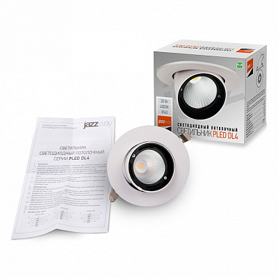 Встраиваемый светильник Jazzway  PLED DL4 30W 4000K 24° White  IP40 400_400_2870224