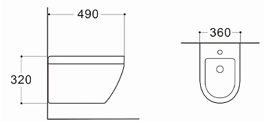 AQ1099-00 ЛЕЯ Биде подвесное 490*360*320, крепеж 400_400_2408393