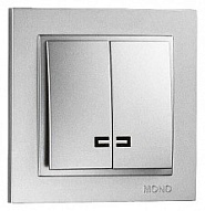 Выключатель двухклавишный с подсветкой Mono Electric Despina 102-212125-103 500_191_2301674