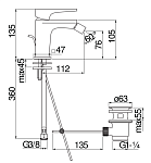 SE124119/1BM Seven смеситель для биде, матовый черный 250_100_2416247